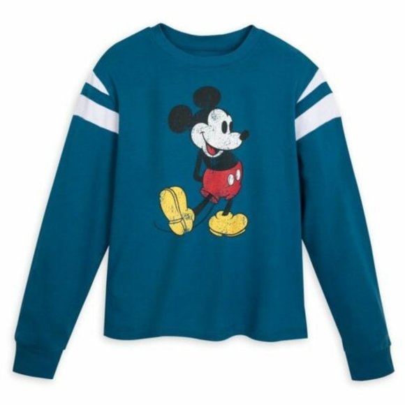 Disney Store Mickey Mouse Semi-Cropped Pullover Top Shirt Womens Size S - Picture 1 of 2